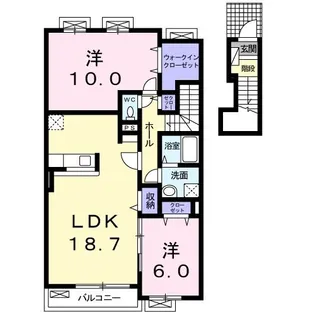 ラ カーサフェリーチェ B【2階】の間取り