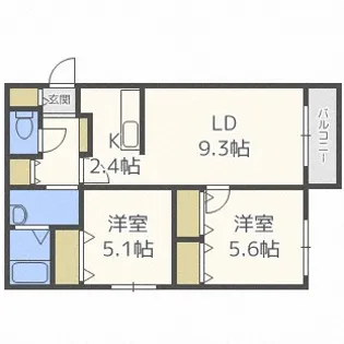 パラッツオN11【1階】の間取り