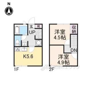 レオパレス枚岡ヒルズ【1階】の間取り