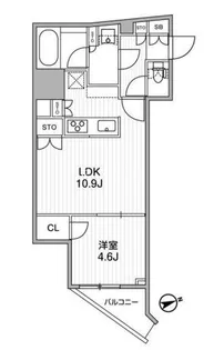 ディームス蔵前Residence【11階】の間取り