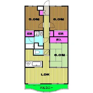 キャッスル北の台【4階】の間取り