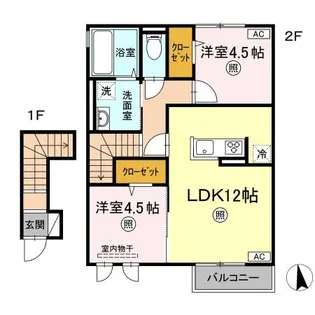 HUIT【2階】の間取り