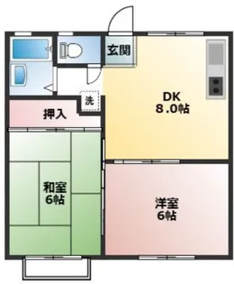 梨の木ハイツ【2階】の間取り