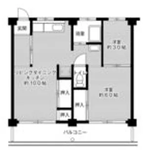 ビレッジハウス滝呂1号棟【4階】の間取り
