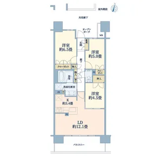 プラウドタワー仙台勾当台公園【8階】の間取り
