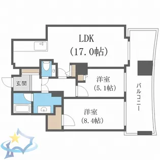 シティタワー円山神宮鳥居前【14階】の間取り