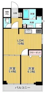 ユニハイム夕陽ヶ丘【2階】の間取り