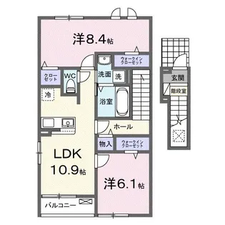 ディアマン・ノワールA【2階】の間取り