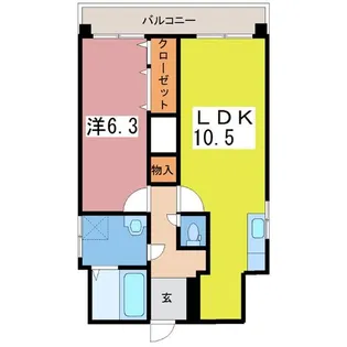 プエンテスール【5階】の間取り