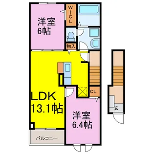 アンベリール【2階】の間取り