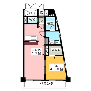 ザ・ミッドタワー【4階】の間取り