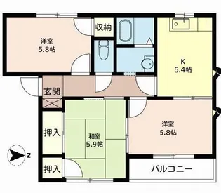 ザックス英賀保C【1階】の間取り
