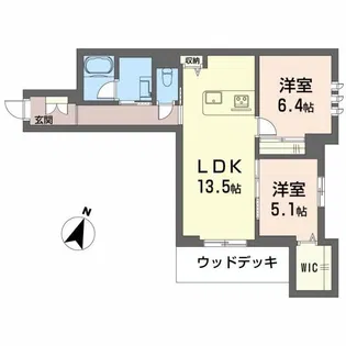 南浜田レジデンス【1階】の間取り