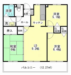 グランノーヴァ・ヤマナカ【3階】の間取り