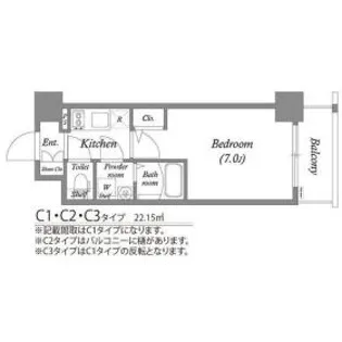 エスリード大阪クレストコート【7階】の間取り