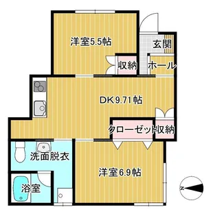 盛岡屋(アパート)【1階】の間取り