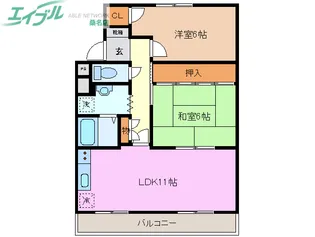 ベルウッド和泉【4階】の間取り