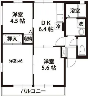 カーサ天神台B【2階】の間取り