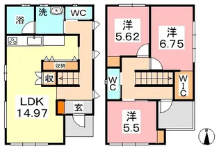 岡山県倉敷市福島【一戸建】の間取り