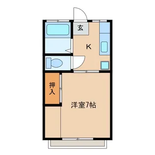 【家電付き!】永瀬ハイツ【1階】の間取り