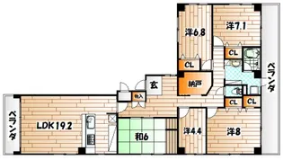 アビタシオン清水【8階】の間取り