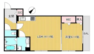 LA VILLA五個荘A【3階】の間取り