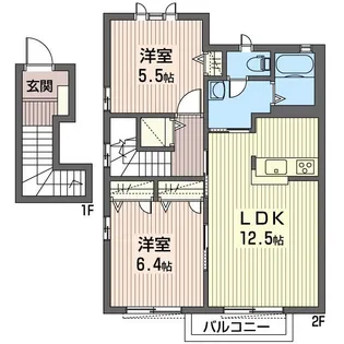メゾンドボヌールA【2階】の間取り