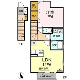 D’Grance南塚(ディーグランセミナミヅカ)【2階】の間取り