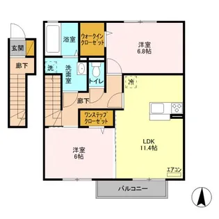 グレイスコート岡本 B【2階】の間取り
