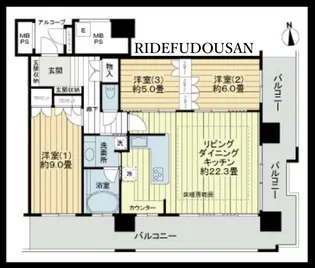 エルザグレース堀江タワー【23階】の間取り