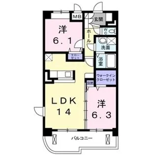 プレッサ泉中央【5階】の間取り