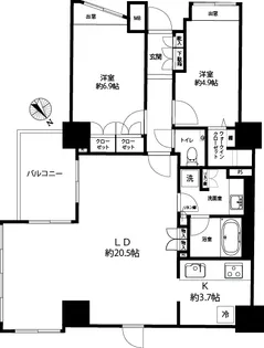 グローリオ蘆花公園テラス棟【7階】の間取り