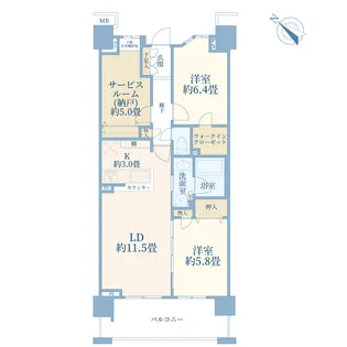 クレストスカイウイング【8階】の間取り