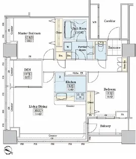 レジディアタワー上池袋【13階】の間取り