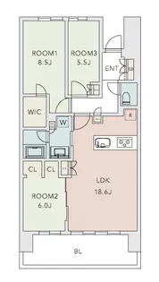 晴海フラッグ パークビレッジ A棟【4階】の間取り