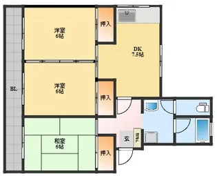 フロンティア西山台【3階】の間取り