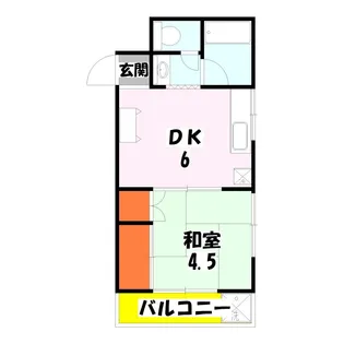 1DKの間取り画像