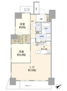 ザ・プレミアスカイ品川中延【14階】の間取り