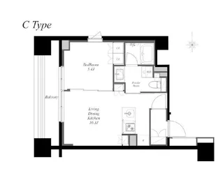 MINAMIAZABU NORTH【9階】の間取り