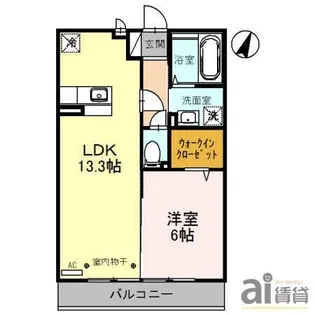 ハイム/f・クローバー【2階】の間取り