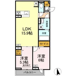 セレスティア竹ノ塚II【3階】の間取り