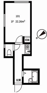 東京都中野区中野6【アパート】の間取り