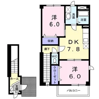 サンバティーク湊A【2階】の間取り