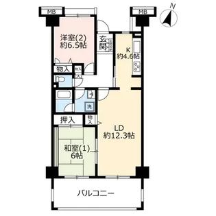 UR幕張ベイタウンパティオス7番街【3階】の間取り