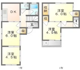 岡山県岡山市北区十日市中町【一戸建】の間取り