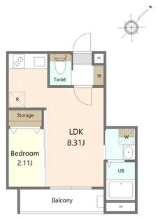 ガーデンパーク八本松アネックス【1階】の間取り