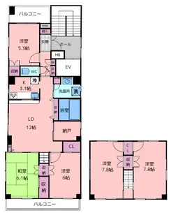 ファンタジー立川【5階】の間取り