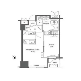 コンフォリア日本橋【8階】の間取り
