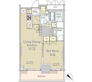 パークアクシス御茶ノ水【16階】の間取り