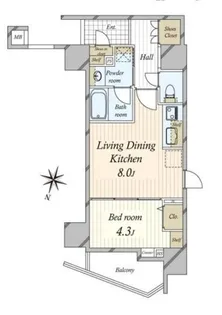 ヴァースクレイシアIDZ千代田岩本町【6階】の間取り